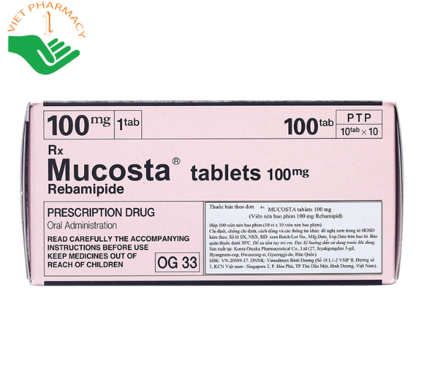 Thuốc trị viêm loét dạ dày Mucosta Tablets 100mg