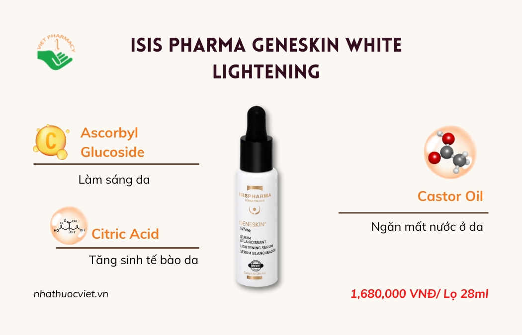 Serum dưỡng trắng da Isis Pharma Geneskin White Lightening