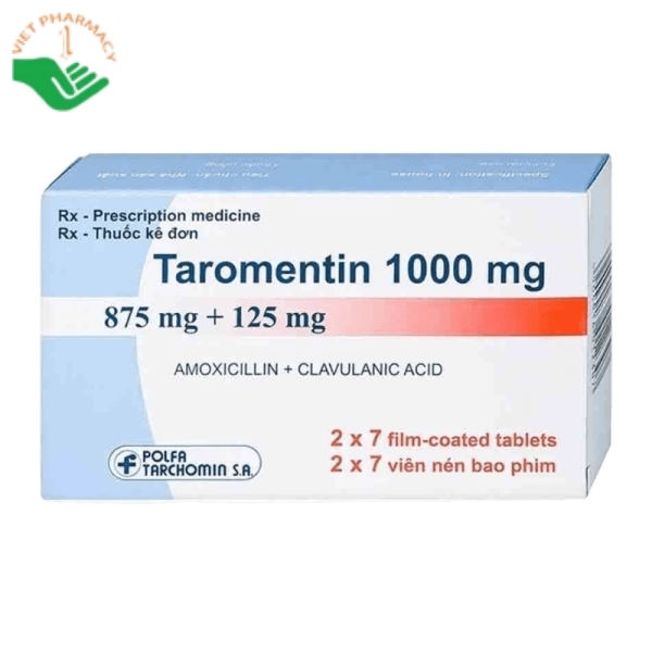 Taromentin 1000mg điều trị các trường hợp nhiễm trùng