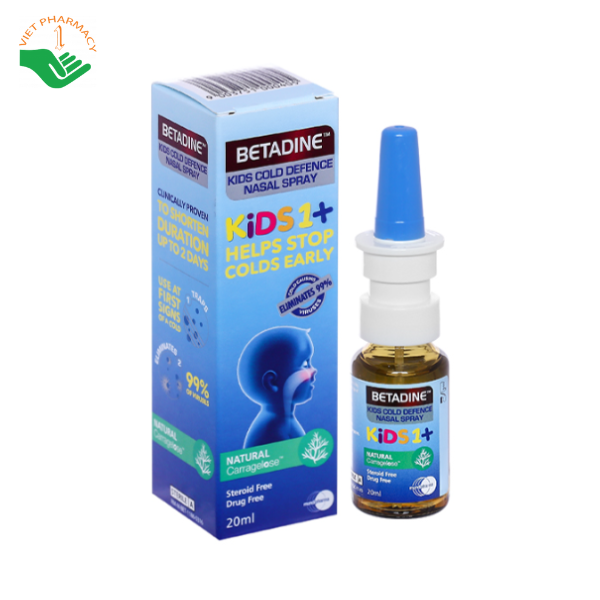 Betadine Kids Cold Defence Nasal Spray ngừa virus cảm cúm cho bé