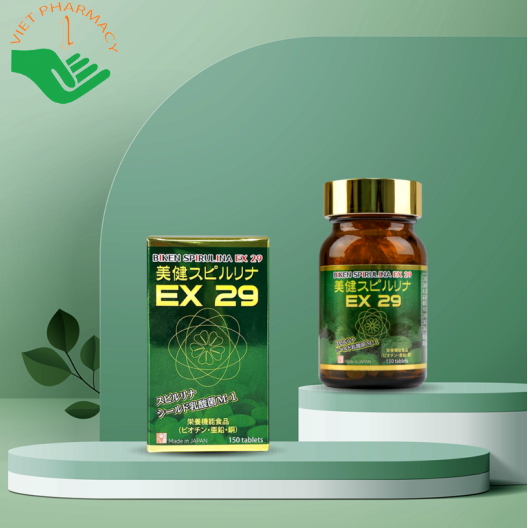 Viên uống tảo xoắn Biken Spirulina EX 29 Nhật Bản