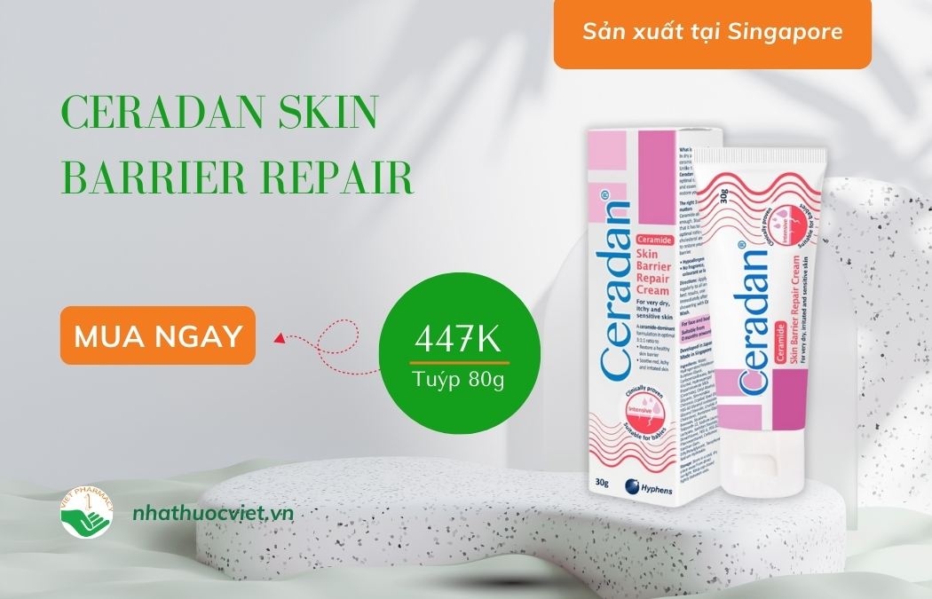 Ceradan Skin Barrier Repair - kem dưỡng ẩm toàn thân cho da khô, nứt nẻ