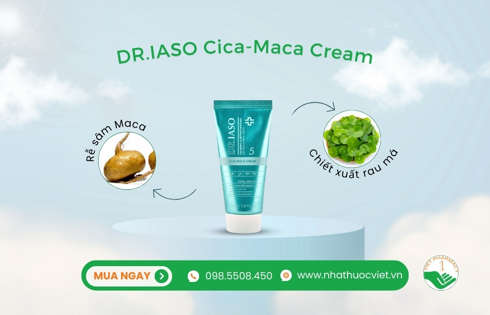 Kem dưỡng ẩm và phục hồi DR.IASO Cica-Maca Cream