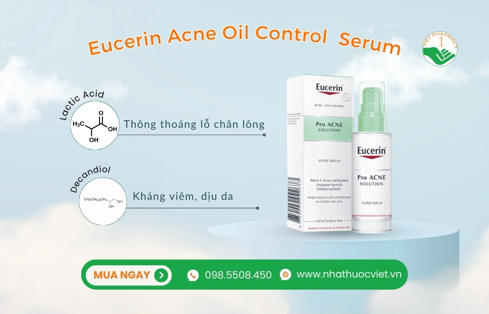 Serum trị mụn ẩn cho da dầu Eucerin Acne Oil Control