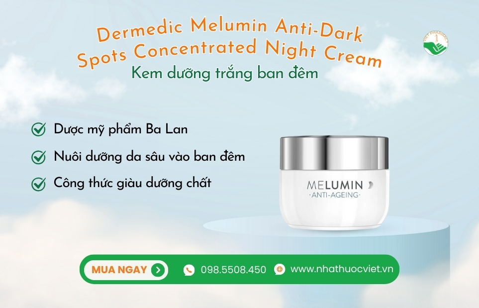 Kem dưỡng sáng da ban đêm Dermedic Melumin Anti-Dark Spots Concentrated Night Cream