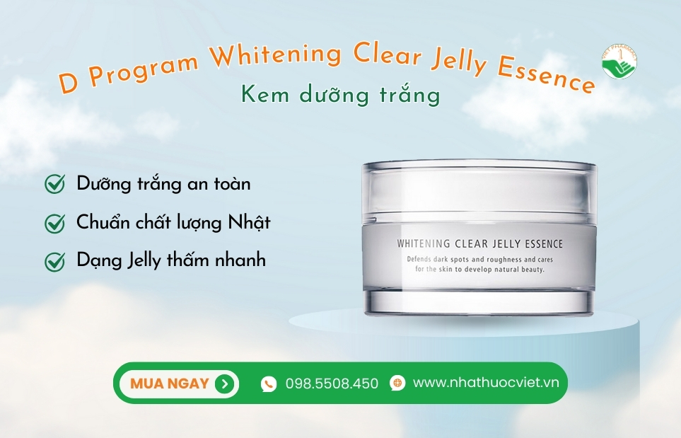 Kem dưỡng trắng da của Nhật D Program Whitening Clear Jelly Essence