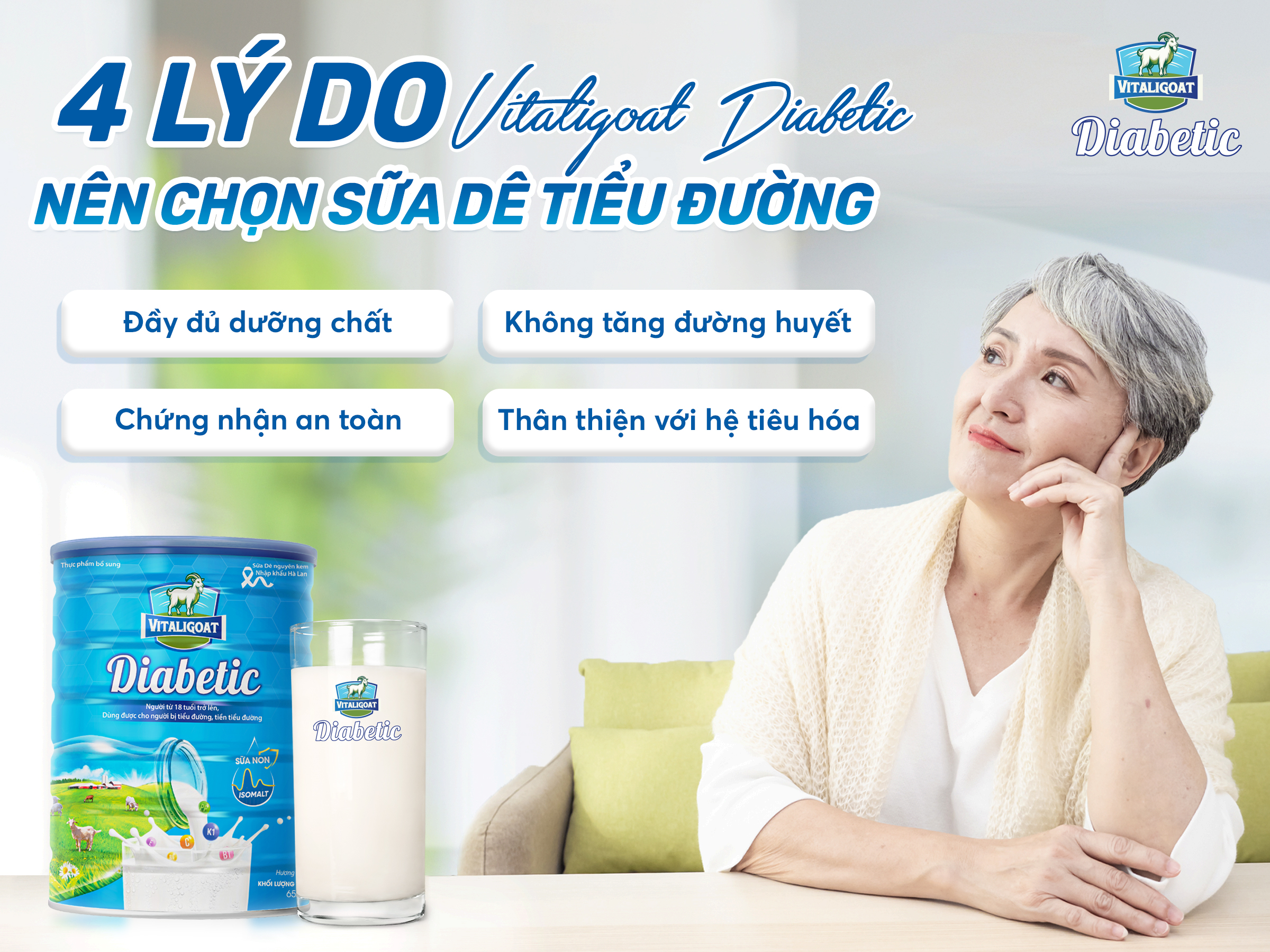  Sữa dê tiểu đường Vitaligoat Diabetic mang lại nhiều lợi ích cho bệnh nhân tiểu đường