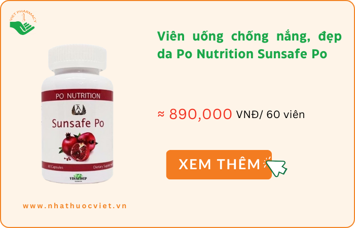 Viên uống chống nắng hỗ trợ làm đẹp da Po Nutrition Sunsafe Po