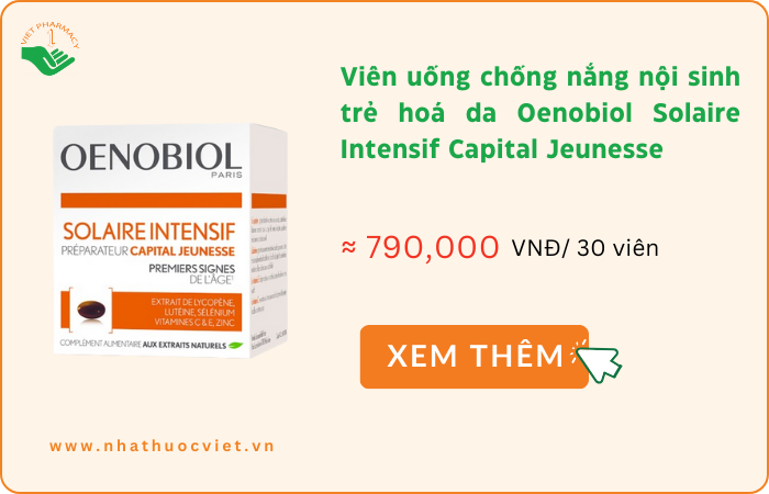 Viên uống chống nắng nội sinh trẻ hóa da Oenobiol Solaire Intensif Capital Jeunesse