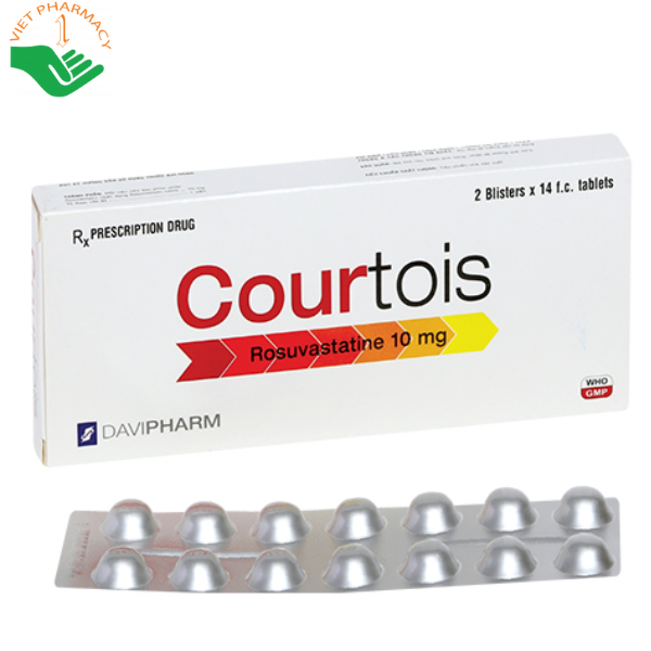 Thuốc giảm chỉ số lipid máu và nguy cơ tim mạch Courtois 10mg