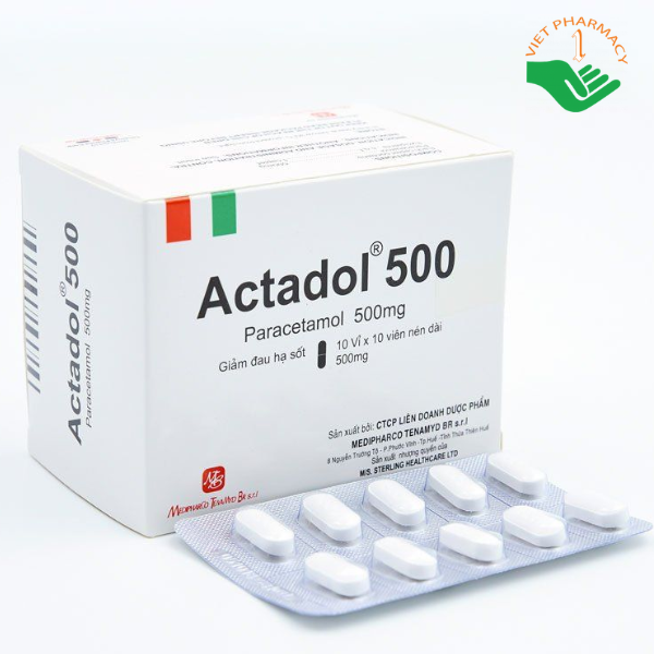 Thuốc hạ sốt, giảm đau Actadol 500