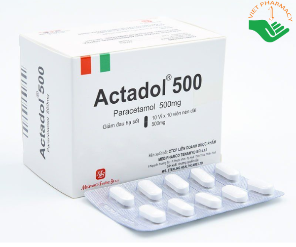 Thuốc hạ sốt, giảm đau Actadol 500