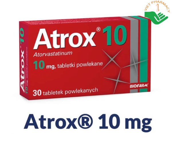 Thuốc điều trị tăng cholesterol máu, tăng lipid máu Atrox 10