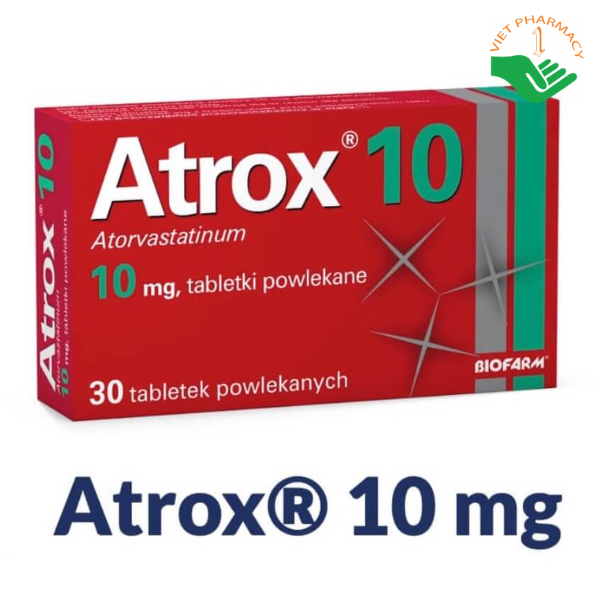 Thuốc điều trị tăng cholesterol máu, tăng lipid máu Atrox 10