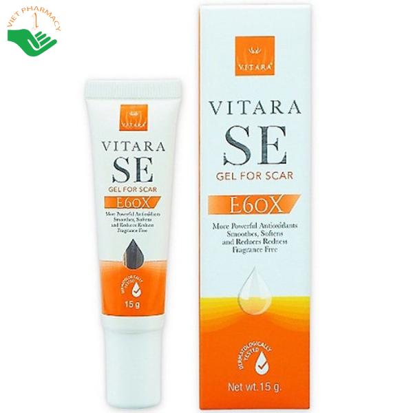 Gel đặc trị sẹo, mờ vết thâm do sẹo Vitara Se Gel For Scar E60x (Tuýp 15g)