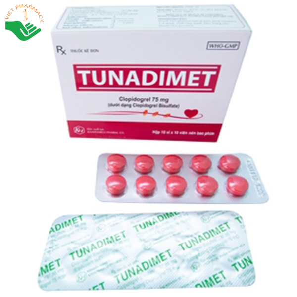 Thuốc Tunadimet 75mg Khapharco điều trị nguy cơ tai biến tim mạch (10 vỉ x 10 viên)