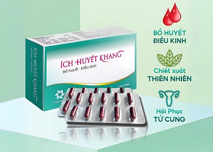 Viên uống hỗ trợ bổ huyết điều kinh Ích Huyết Khang (Hộp 3 vỉ x 10 viên)